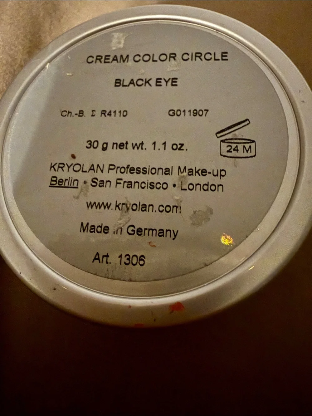Kryolan professional SFX Cream Color Circle - Black Eye